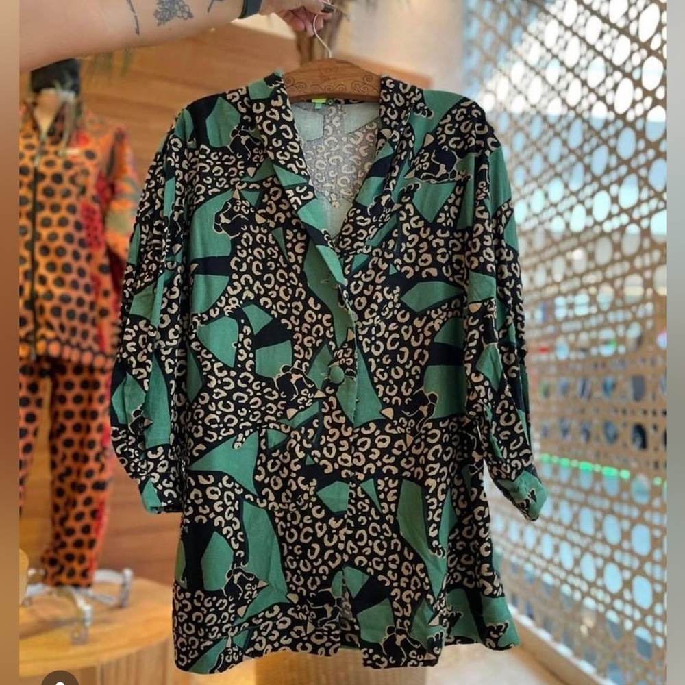 Farm Rio “Dança da Onça” - Leopard Print Oversized Blazer